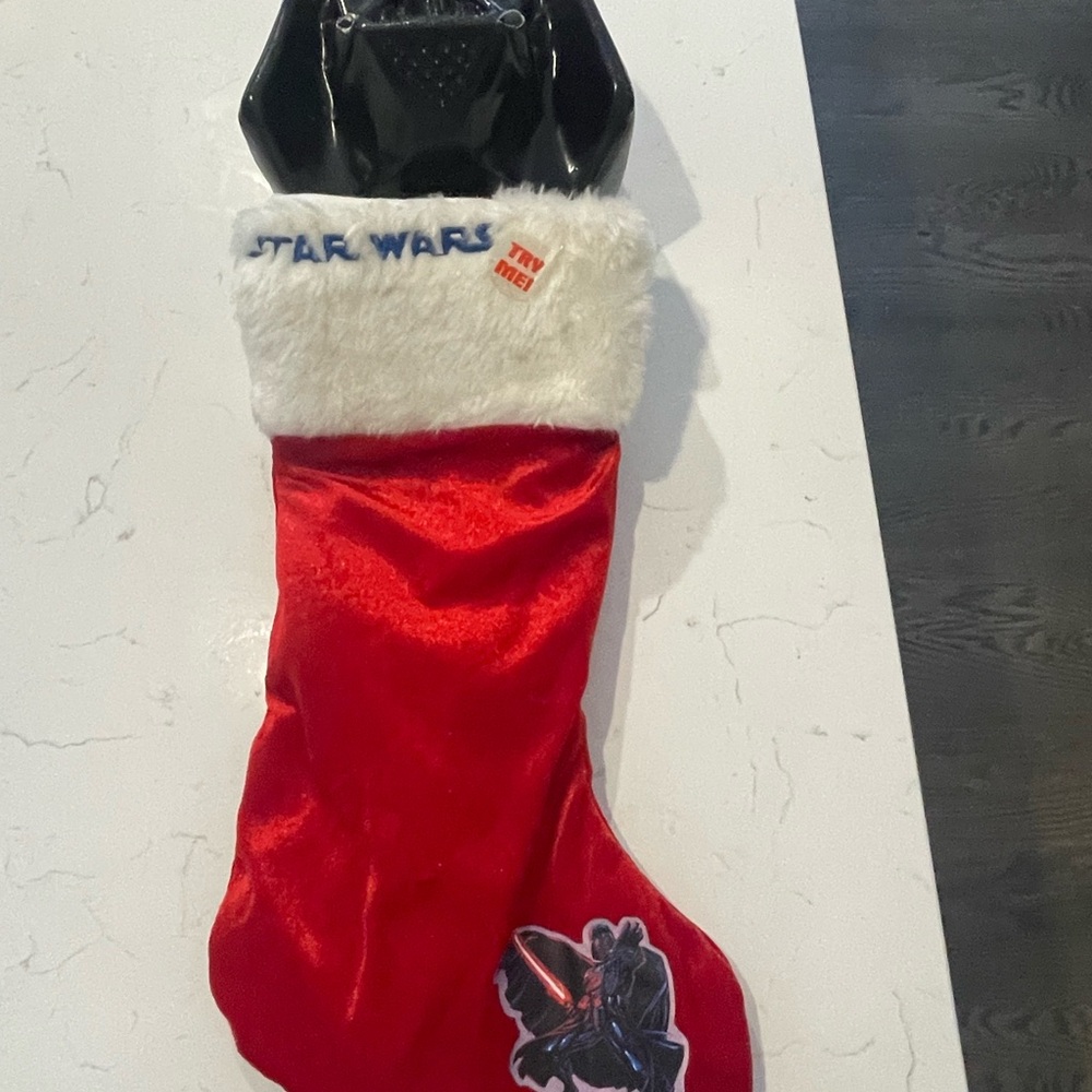 Disney Star Wars DARTH VADER Light Saber Christmas Stocking Holiday Decor Voice.